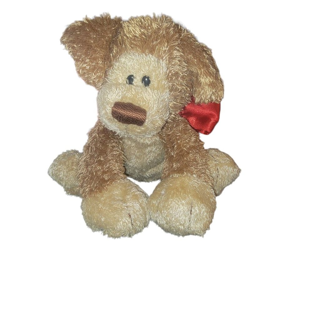 Gund Snooky 88571 Brown Dog with Red Bow w/ Retired Tags